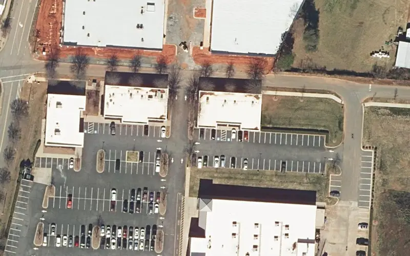 Satellite view of Plaza Cleaners, 5342 Docia Crossing Rd, Suite D